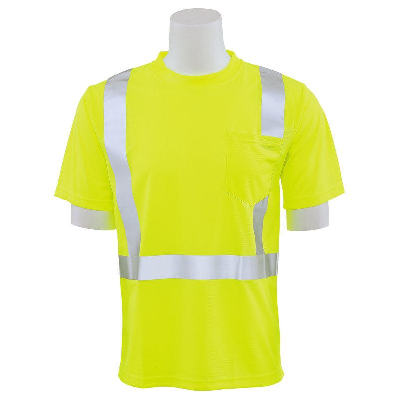 9006SUV50 Class 2 Birdseye Knit Mesh T-Shirt Short Sleeves Hi Viz Lime ...