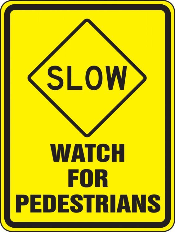 accuform manufacturing inc FRW520RA bicycle pedestrian sign slow watch ...